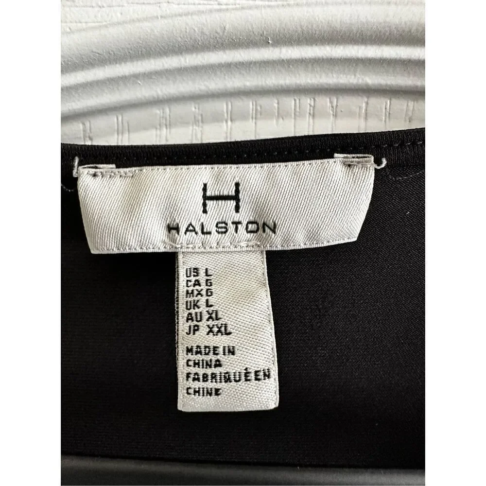 H by HALSTON BLACK V-NECK JUMPSUIT SIZE LARGE Black